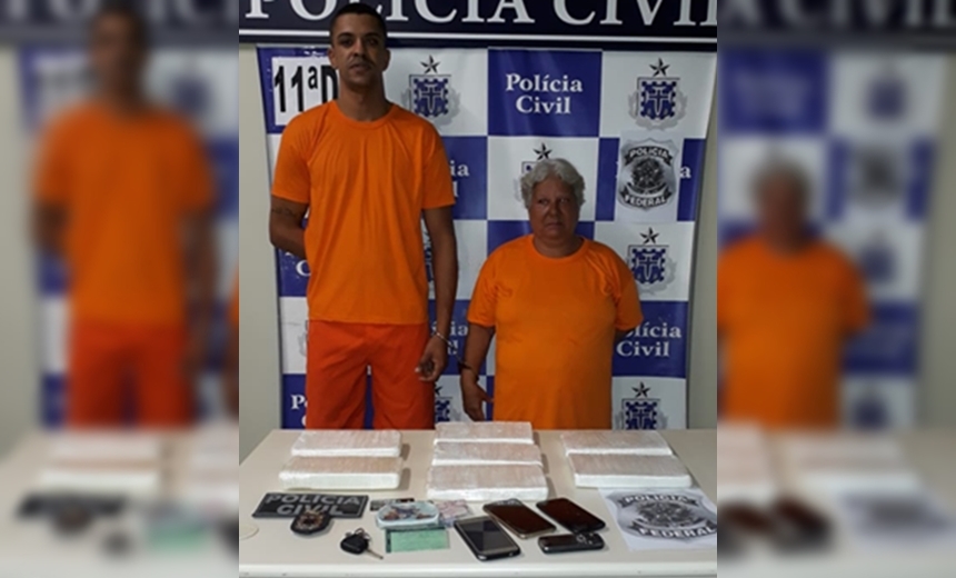 Casal é flagrado com sete quilos de pasta base de cocaína na Suburbana