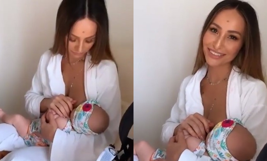 Sabrina Sato publica vídeo amamentando Zoe e brinca: ?mamãe trabalha assim?