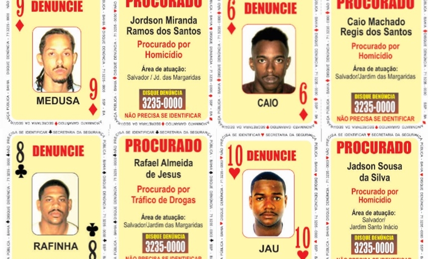 SSP-BA atualiza &#8216;Baralho do Crime&#8217; com novas cartas; saiba mais