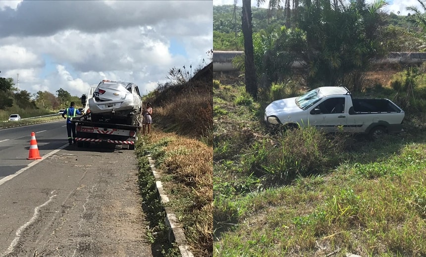 BR-324: motoristas tentam desviar de bezerro morto na pista e acabam capotando carros