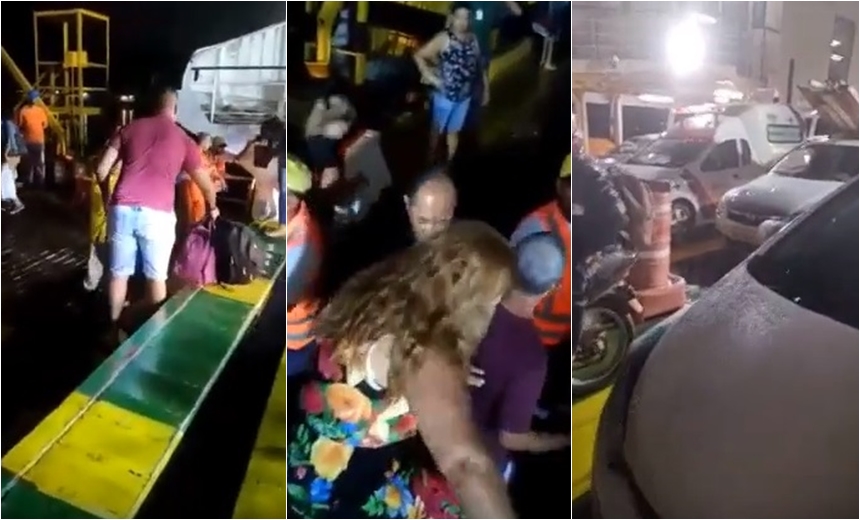 Rampa do ferry apresenta falha durante desembarque e causa transtornos; veja vídeo