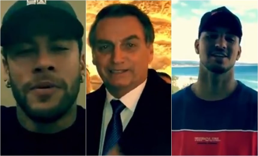 Neymar e Medina são criticados após interagir em vídeo com Bolsonaro; veja