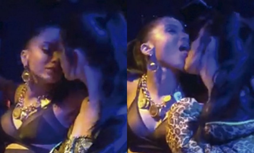 Vaza vídeo de Anitta dando beijão em duas mulheres; assista