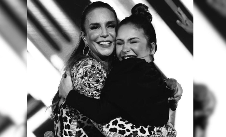 Ivete posta foto com Claudia durante show e brinca: &#8220;juntas e shallow now!&#8221;; veja