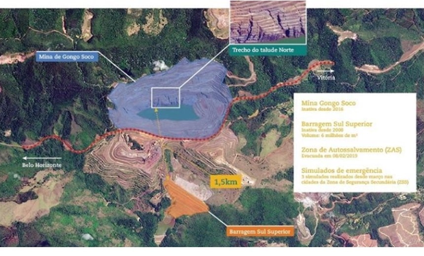 Talude de mina da Vale em Minas Gerais pode se romper a qualquer momento