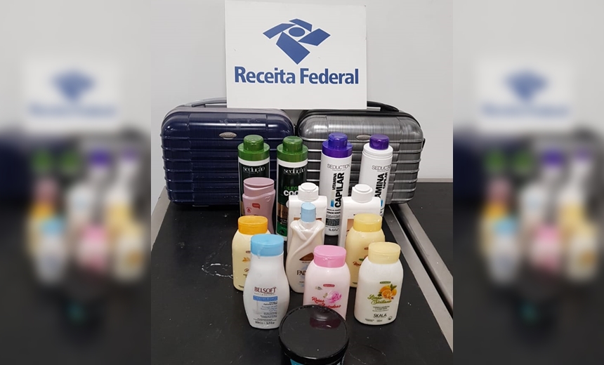 Casal é preso tentando embarcar com cocaína em frascos de shampoo e hidratantes