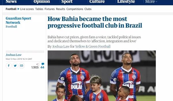 Bahia é apontado como "o clube mais progressista do Brasil" pelo principal jornal da Inglaterra