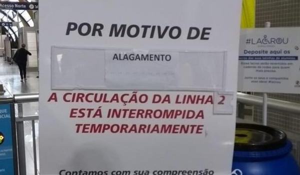 Metrô de Salvador tem funcionamento interrompido por conta da chuva