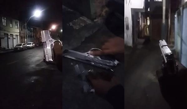 Traficantes ostentam armas e gravam vídeo no Garcia; assista