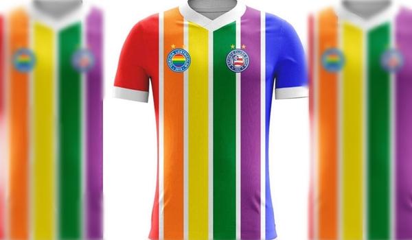 Torcida organizada com temática LGBTQ+ lança nova camisa para apoiar o Bahia 