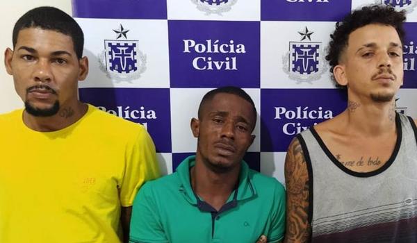 Trio suspeito de homicídio, roubo e tráfico de drogas é preso em flagrante na Bahia