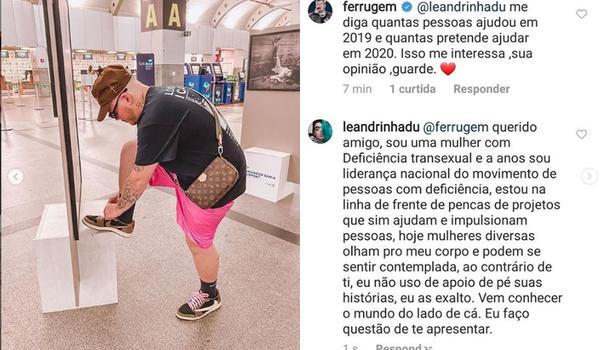 Ferrugem posta foto com pé em obra de arte em Salvador e briga no Instagram; "sua opinião, guarde"