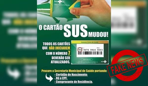 Fake News: Cartão Nacional de Saúde não mudou, afirma secretaria; entenda