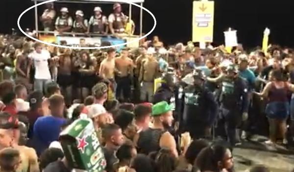 Vídeo: PMs seguem orientação do comandante se distanciam de brigas durante a folia do Pipoco; assista