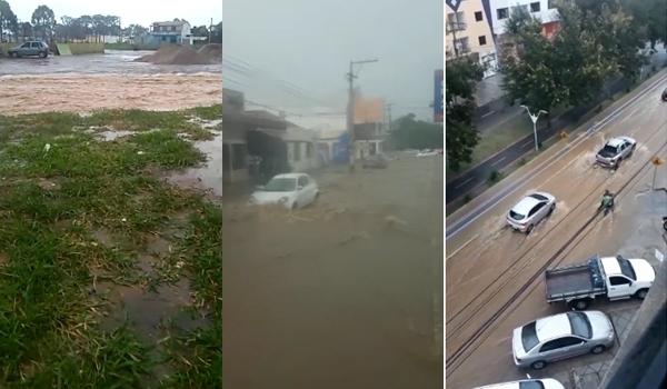 Chuva em Vitória da Conquista deixa ruas alagadas e moradores assustados; veja vídeos