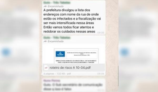 Lista com bairros e endereços de pessoas infectadas pelo coronavírus em Salvador é falsa