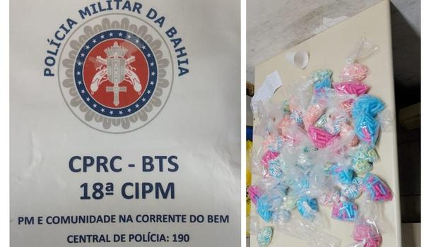 Jovem de 19 anos é preso com mais de 5 mil pinos com cocaína no Subúrbio de Salvador