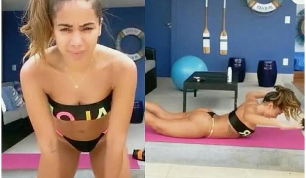 Anitta malha em casa e explica escolha de look:'treinar de biquíni é libertador'; fãs celebram 