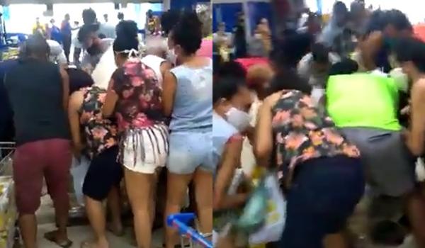 Promoção de cerveja causa confusão e aglomeração em supermercado de Salvador; veja vídeo