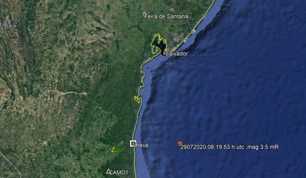 Tremor de magnitude 3.5 é registrado na Costa a 200 km de Salvador; "acima de 7 tem risco de tsunami" 