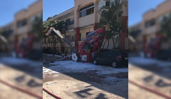 Vídeo mostra queda de helicóptero dos Bombeiros no Distrito Federal; assista