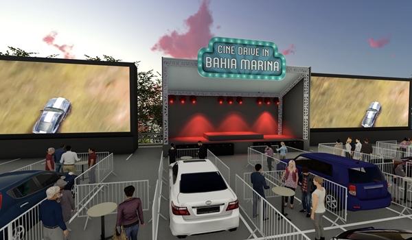 Cinema drive-in na Bahia Marina começa a funcionar na sexta-feira; veja programação