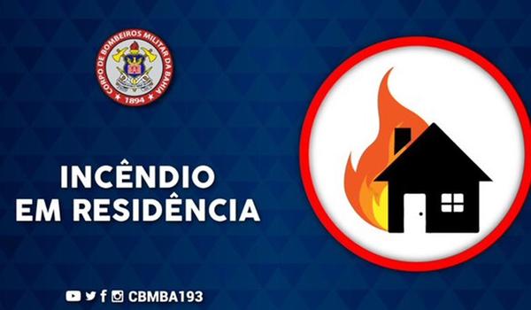 Corpo de Bombeiros controla incêndio em residência no bairro da Federação