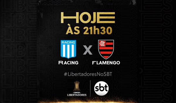 Libertadores: válido pelas oitavas de final, jogo entre Racing e Flamengo será transmitido pelo SBT