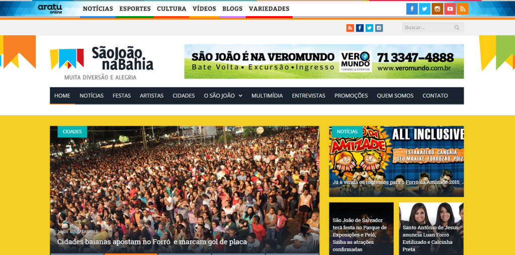 Maior site junino do país, São João na Bahia agora está no Aratu Online