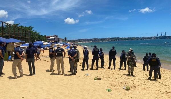 Ações da Guarda Municipal combatem aglomerações em praias de Salvador; assista