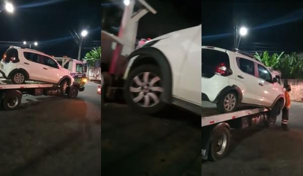 Carro se desprende de guincho da Transalvador e cinegrafista flagra; "quando pegam nosso carro, levam sem piedade" 