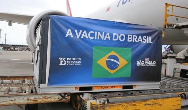 Mais 500 mil doses da Coronavac chegam a São Paulo já prontas para a aplicação