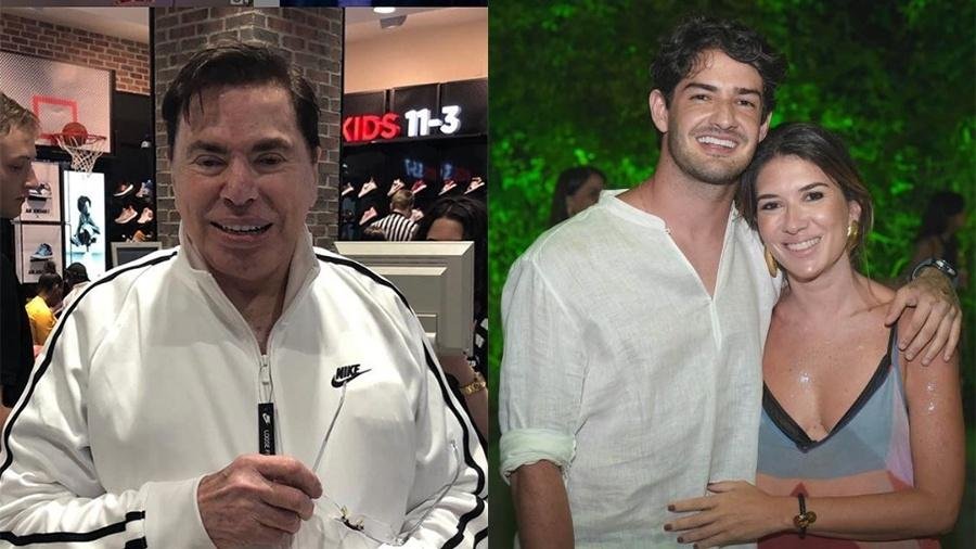 Silvio Santos brinca com o genro, o jogador Alexandre Pato, e cobra neto; "joga com uma bola, não com duas"