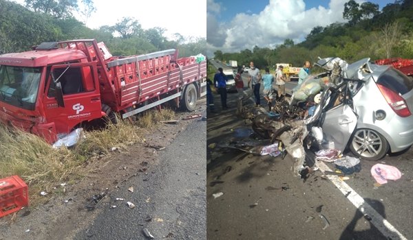 Homem vê amigo morrer esmagado após acidente entre carro e caminhão na Bahia; cochilo motivou tragédia