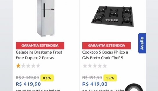 Loja online tem erro interno e vende produtos com quase 90% de desconto; TVs foram vendidas por R$ 419