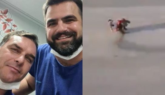 Flavio Bolsonaro diz que vídeo de acidente com quadriciclo é fake e que não usou avião da FAB; "meu ombro saiu do lugar"