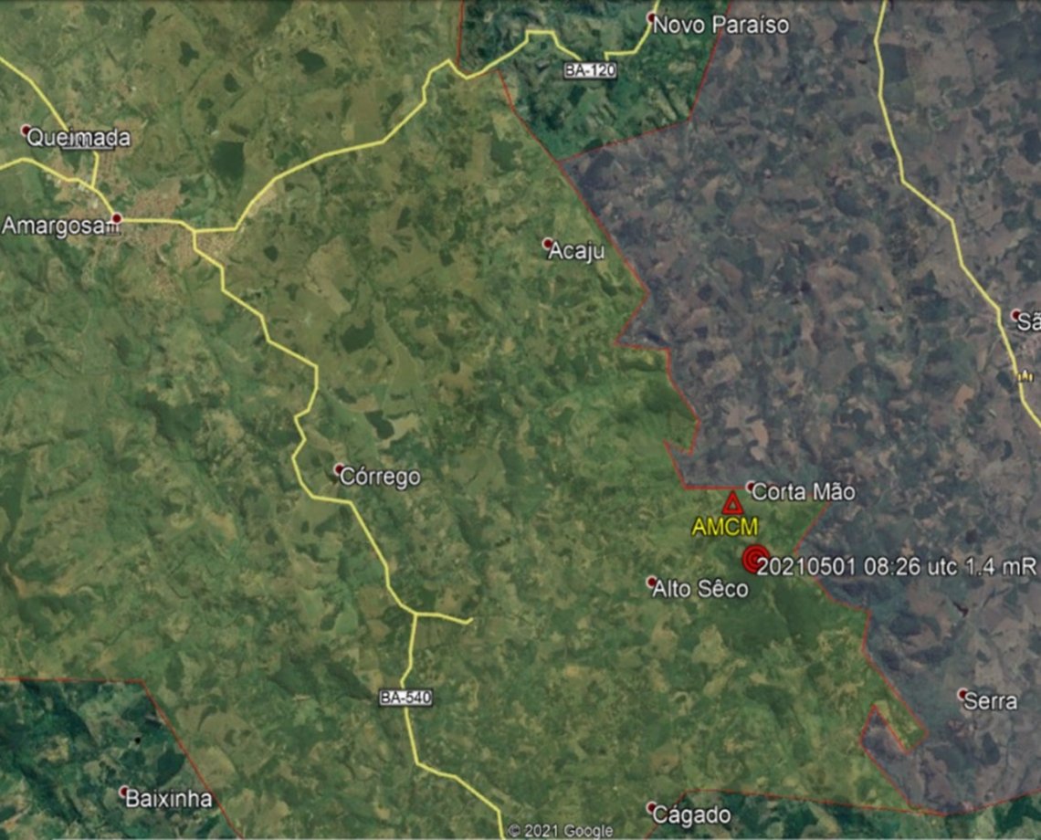 Tremor de terra é registrado em Amargosa e é sentido pela população, diz laboratório 