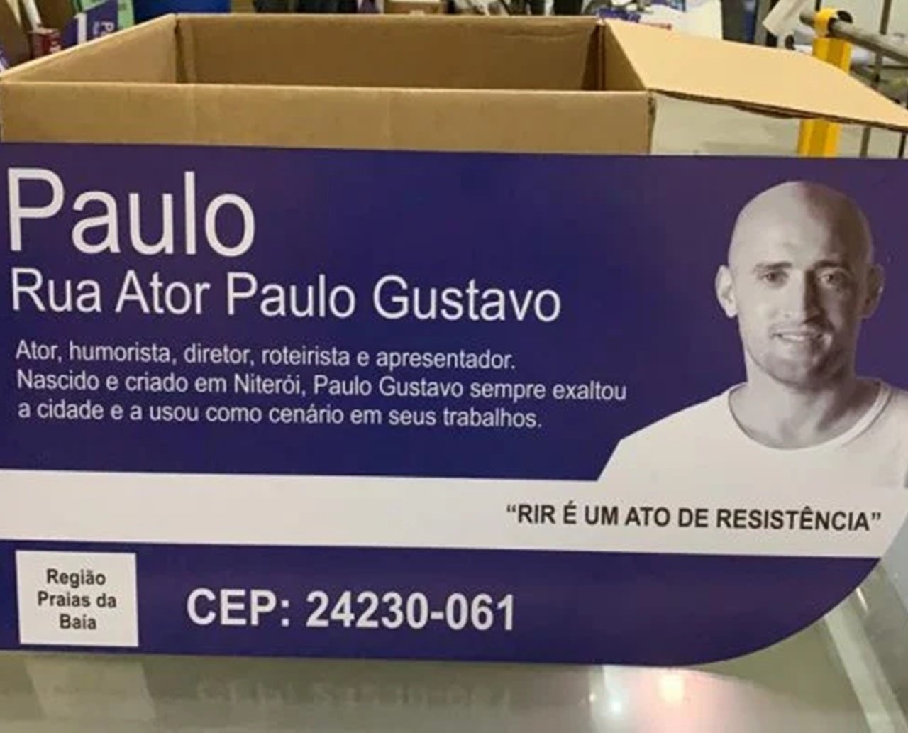 Ruas de Niterói ganham 46 placas em homenagem ao ator Paulo Gustavo