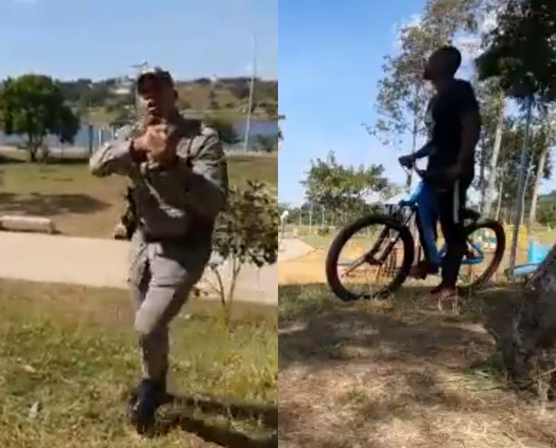 Vídeo: Youtuber negro é algemado após ser flagrado pela PM fazendo manobras de bicicleta e ação gera revolta