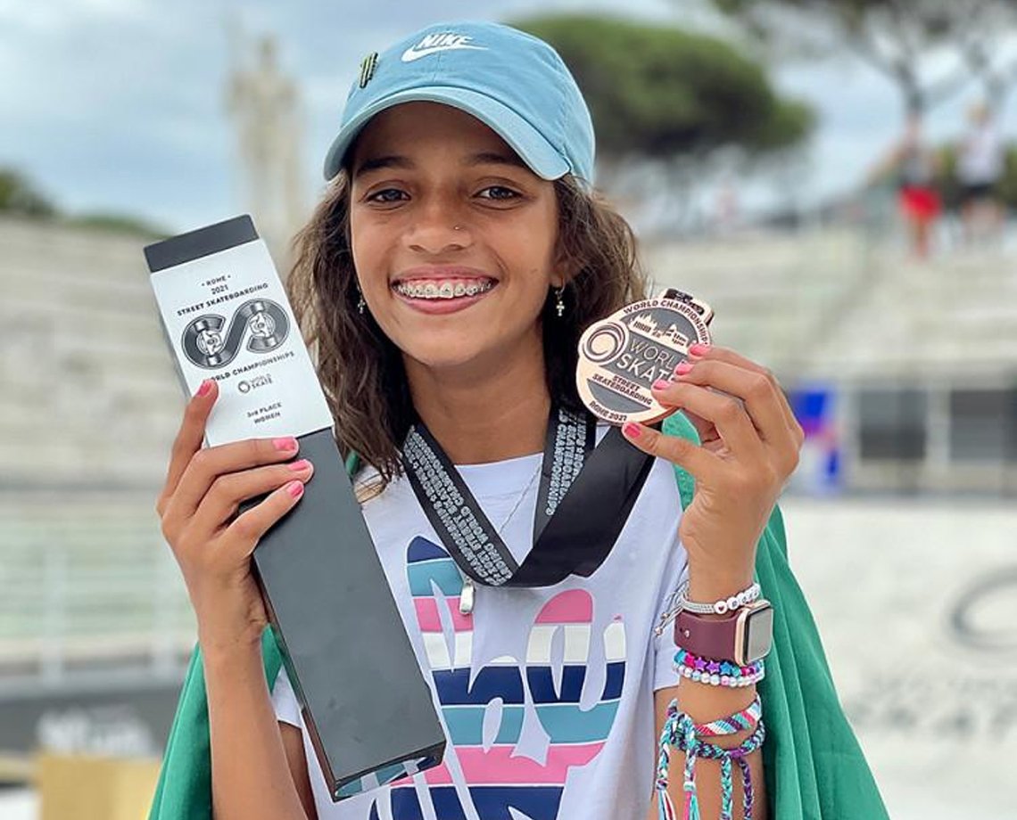 Rayssa Leal fica com o bronze no Mundial de Street; atleta de 13 anos garantiu vaga na Olimpíada de Tóquio