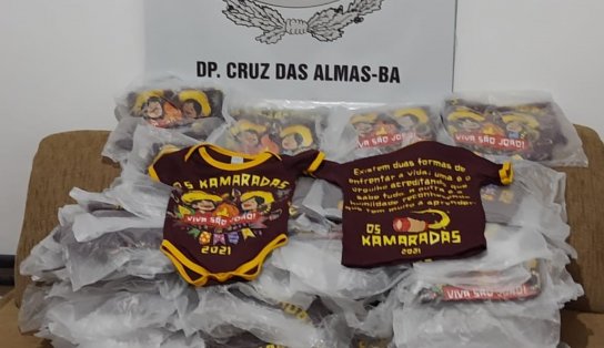 Nada de festa: polícia apreende camisas de bloco junino marcado para sair nas ruas de Cruz das Almas