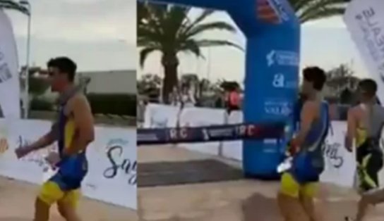 Deu ruim! Triatleta "canta vitória antes da hora" e acaba perdendo prova; veja vídeo