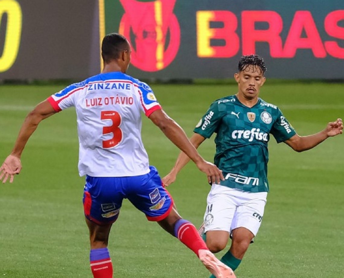 Bahia faz bom jogo, mas não evita derrota no finalzinho da partida com Palmeiras, em São Paulo