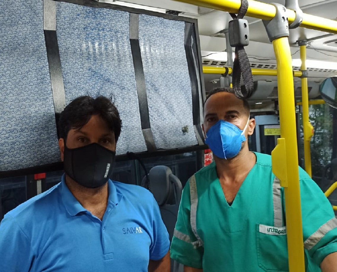 Boa iniciativa: filtro anti-Covid desenvolvido por startup é instalado em ar-condicionado de ônibus em Salvador