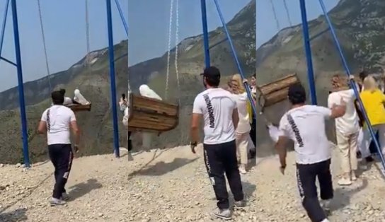 VÍDEO: Mulheres caem de balanço de 2 mil metros de altura após cabos se romperem