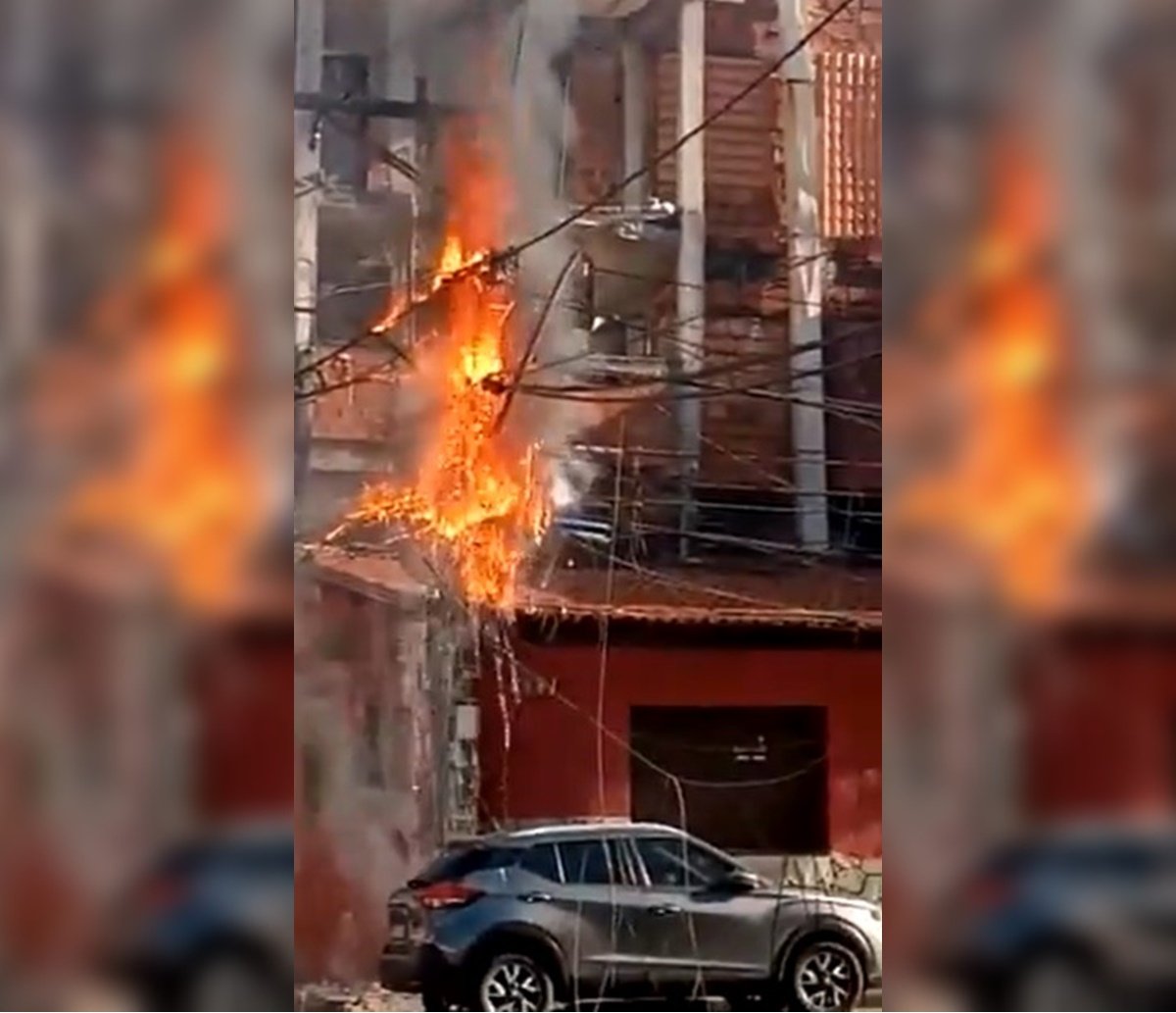 Vídeo impressionante mostra homem escapando de chamas em Salvador; assista 