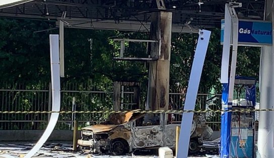 Cilindro de gás natural explode durante abastecimento de carro deixando funcionários feridos em posto de combustíveis de Salvador