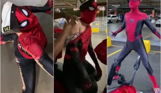 Nem todo herói usa capa: metendo dança, Spider Man baiano é vacinado contra a Covid-19 em Salvador