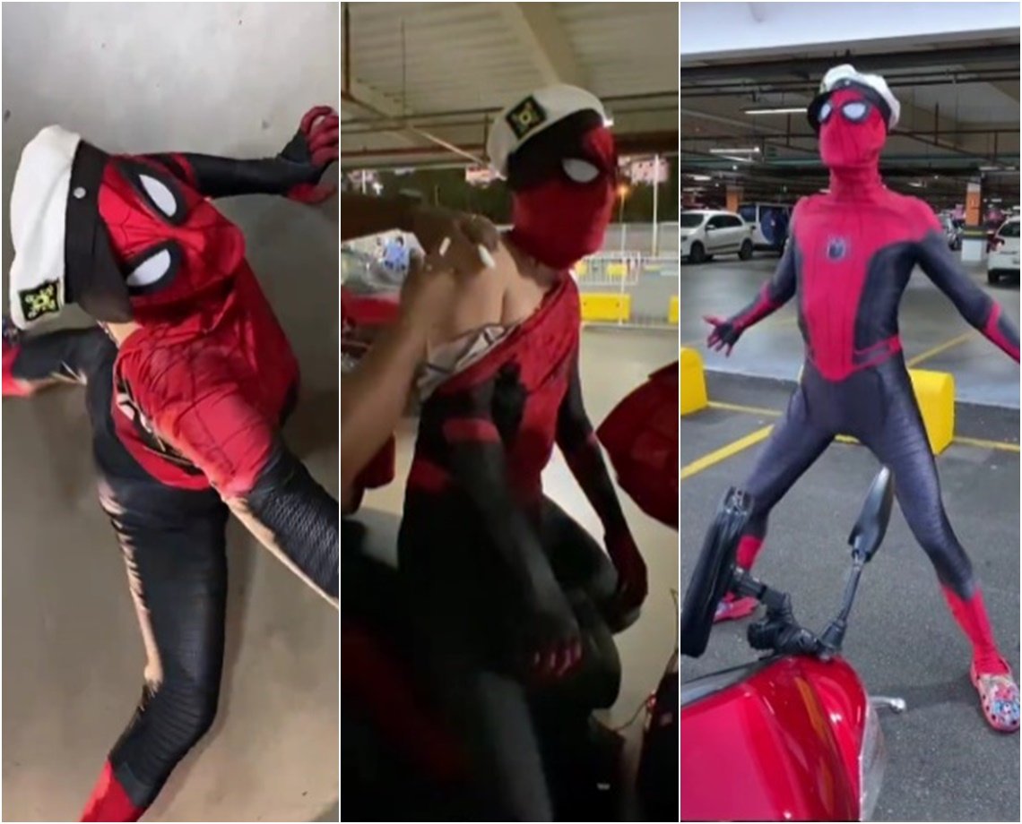 Nem todo herói usa capa: metendo dança, Spider Man baiano é vacinado contra a Covid-19 em Salvador