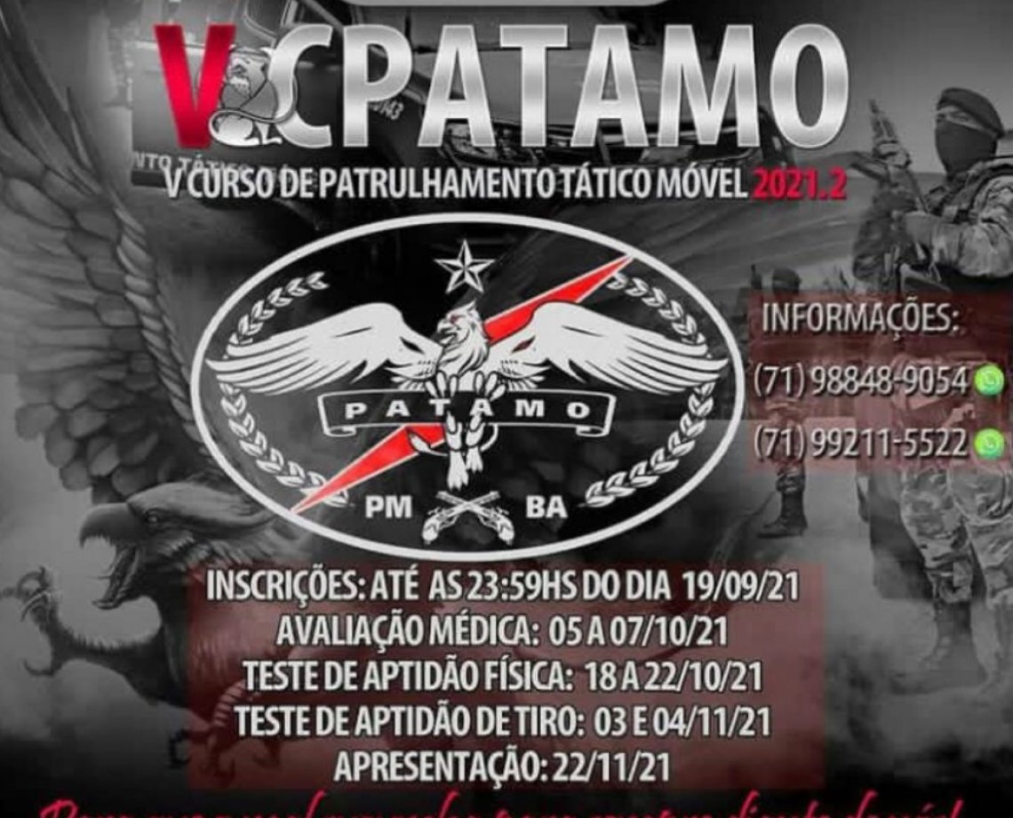 Batalhão de Choque abre inscrições para o V Curso Patamo